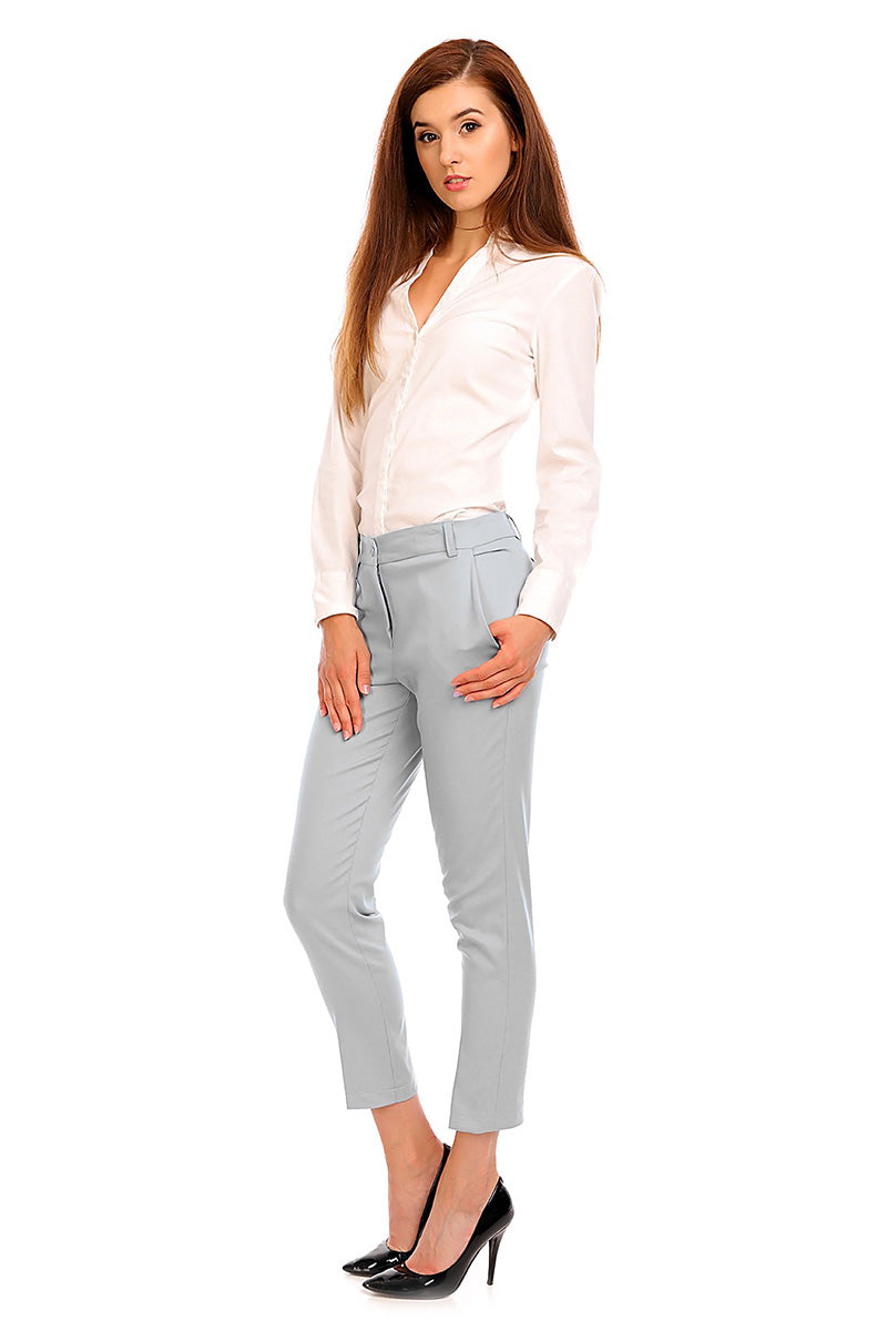 Cabba Grey Cotton Trousers - view 2