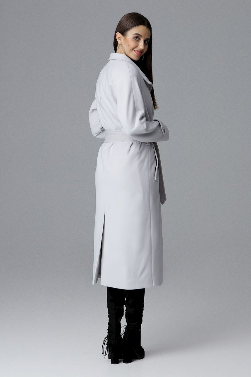 Figl Grey Button Front Coat - view 2