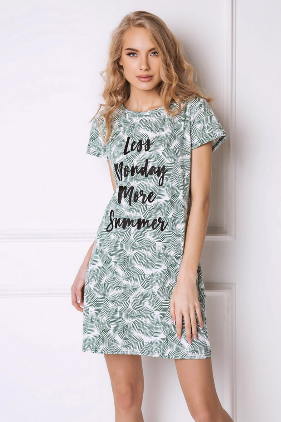 Aruelle Tropics Green Short Sleeve Nightdress