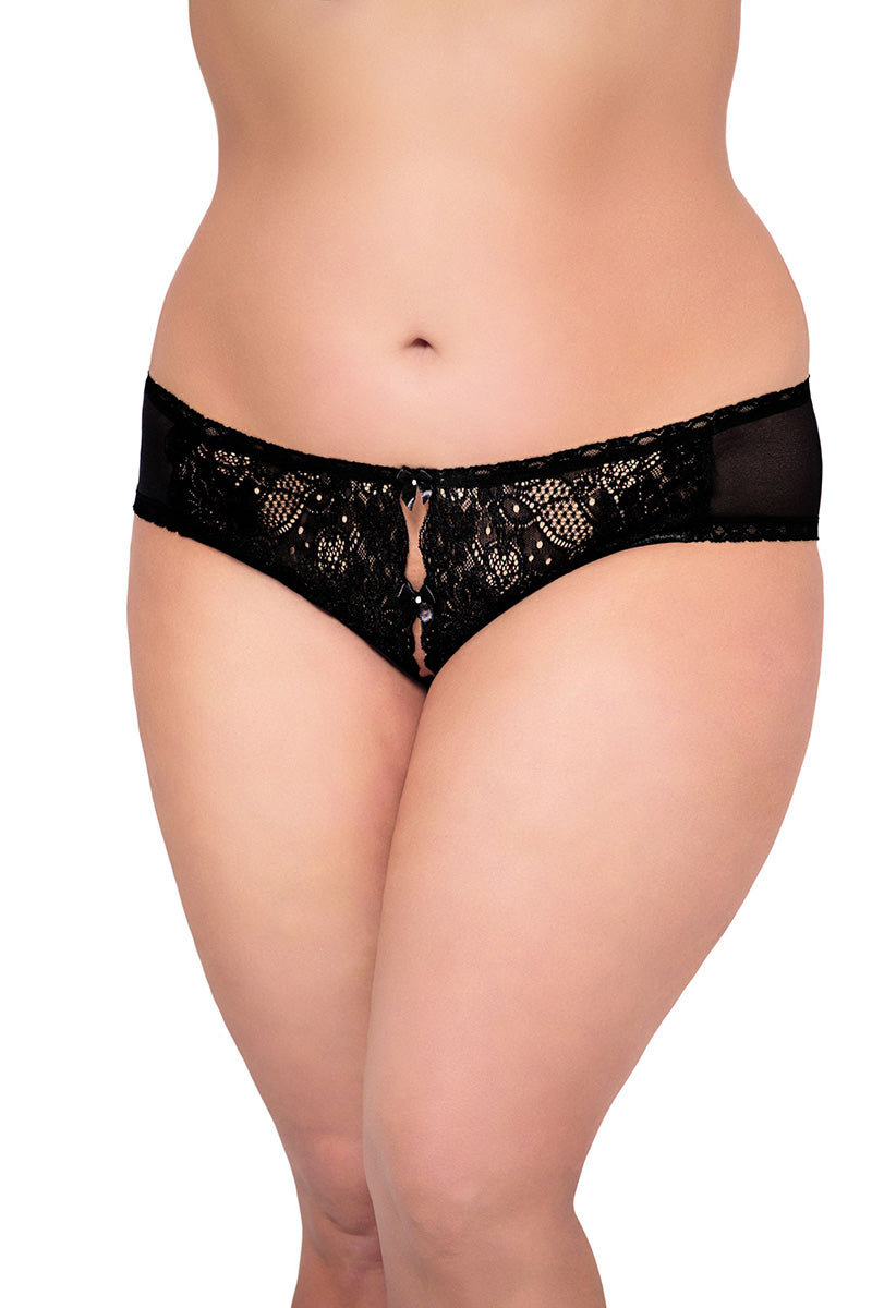 SoftLine Collection Black Lace Floral Knickers