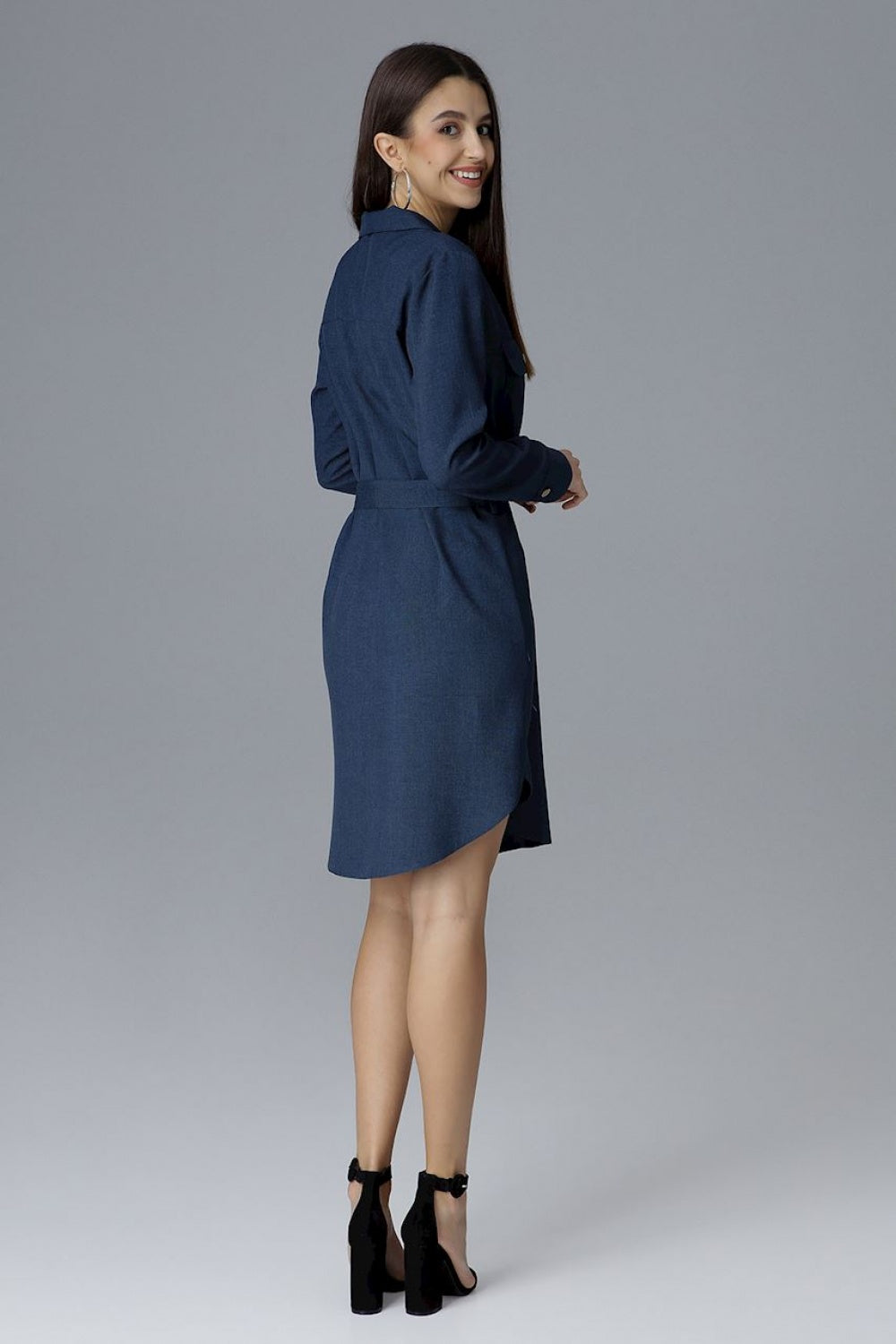 Figl Navy Loose Fit Polyester Dress - view 2