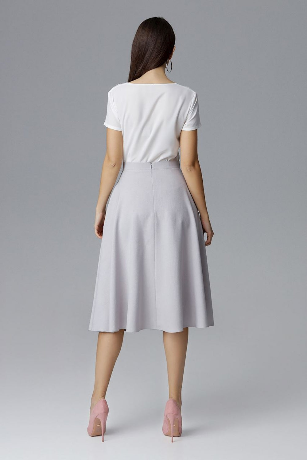 Figl Grey Flared Skirt - view 3