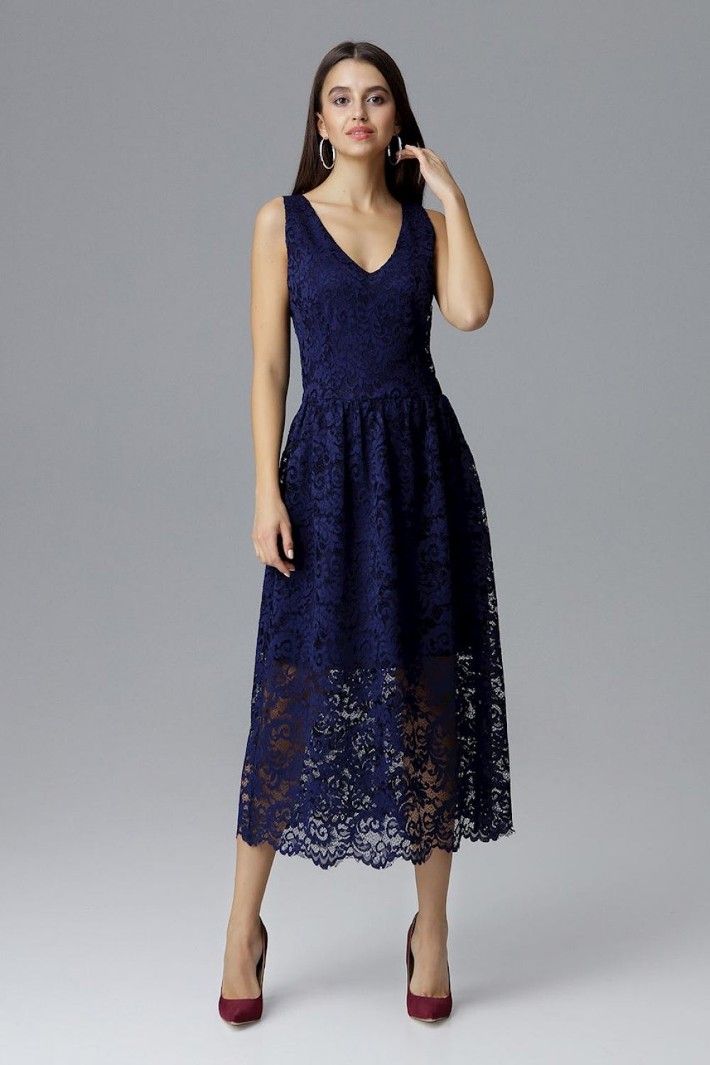 Figl Navy Lace Bodycon Evening Dress