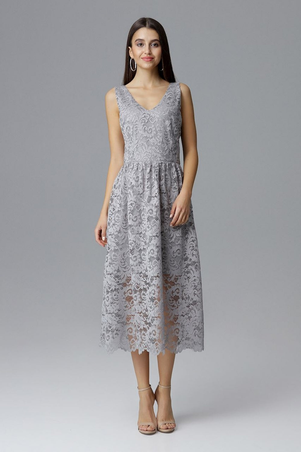 Figl Grey Lace Bodycon Evening Dress - view 2