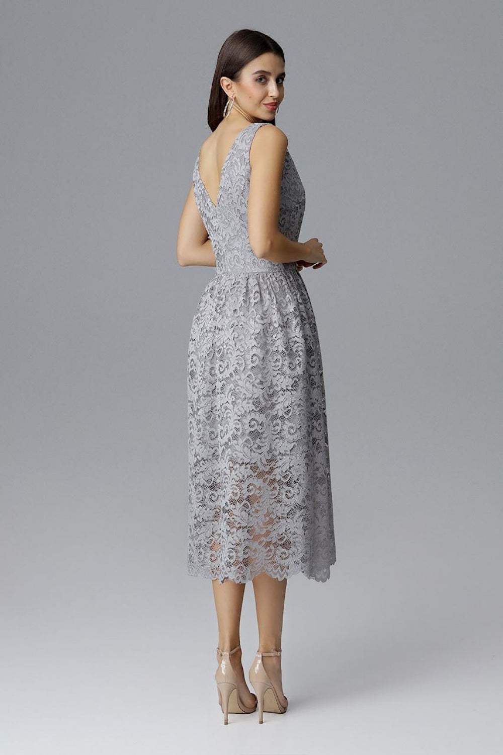 Figl Grey Lace Bodycon Evening Dress - view 3