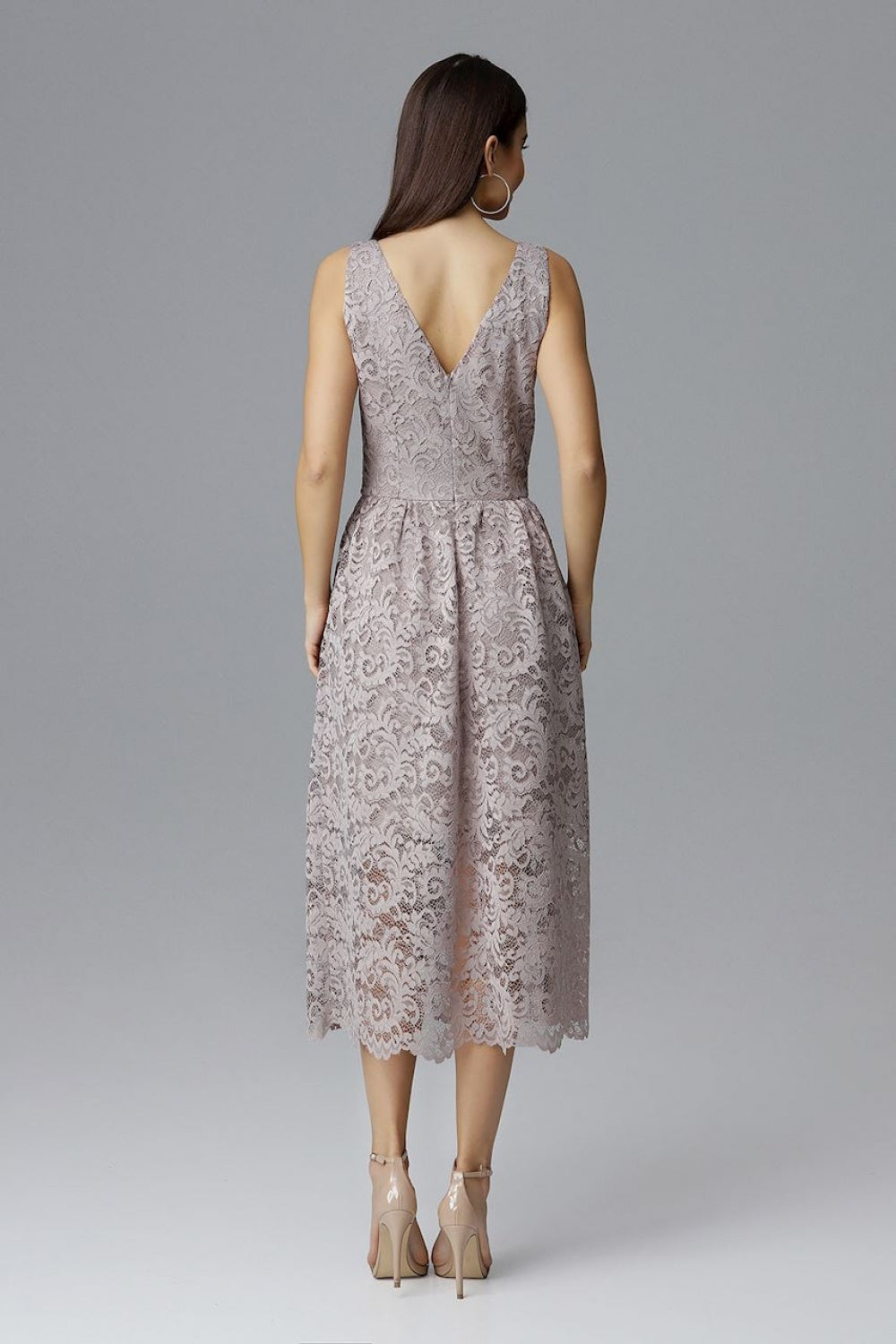 Figl Beige Lace Bodycon Evening Dress - view 3