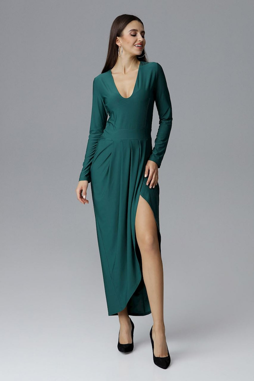 Figl Green Long Sleeve Maxi Dress - view 2