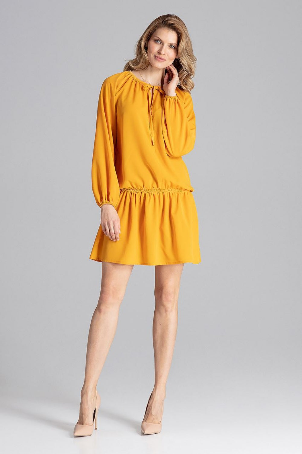 Figl Mustard Long Sleeve Dress - view 2