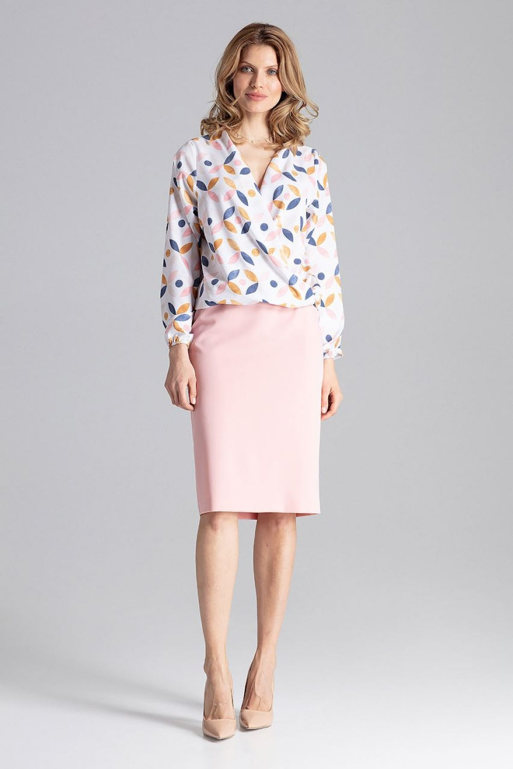Figl Patterned Wrap Blouse