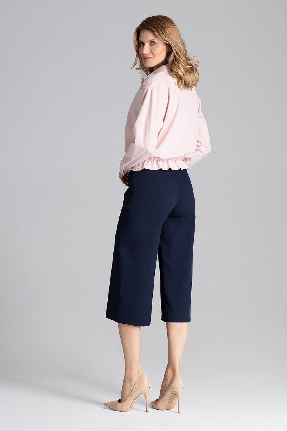 Figl Navy Polyester Trousers - view 3
