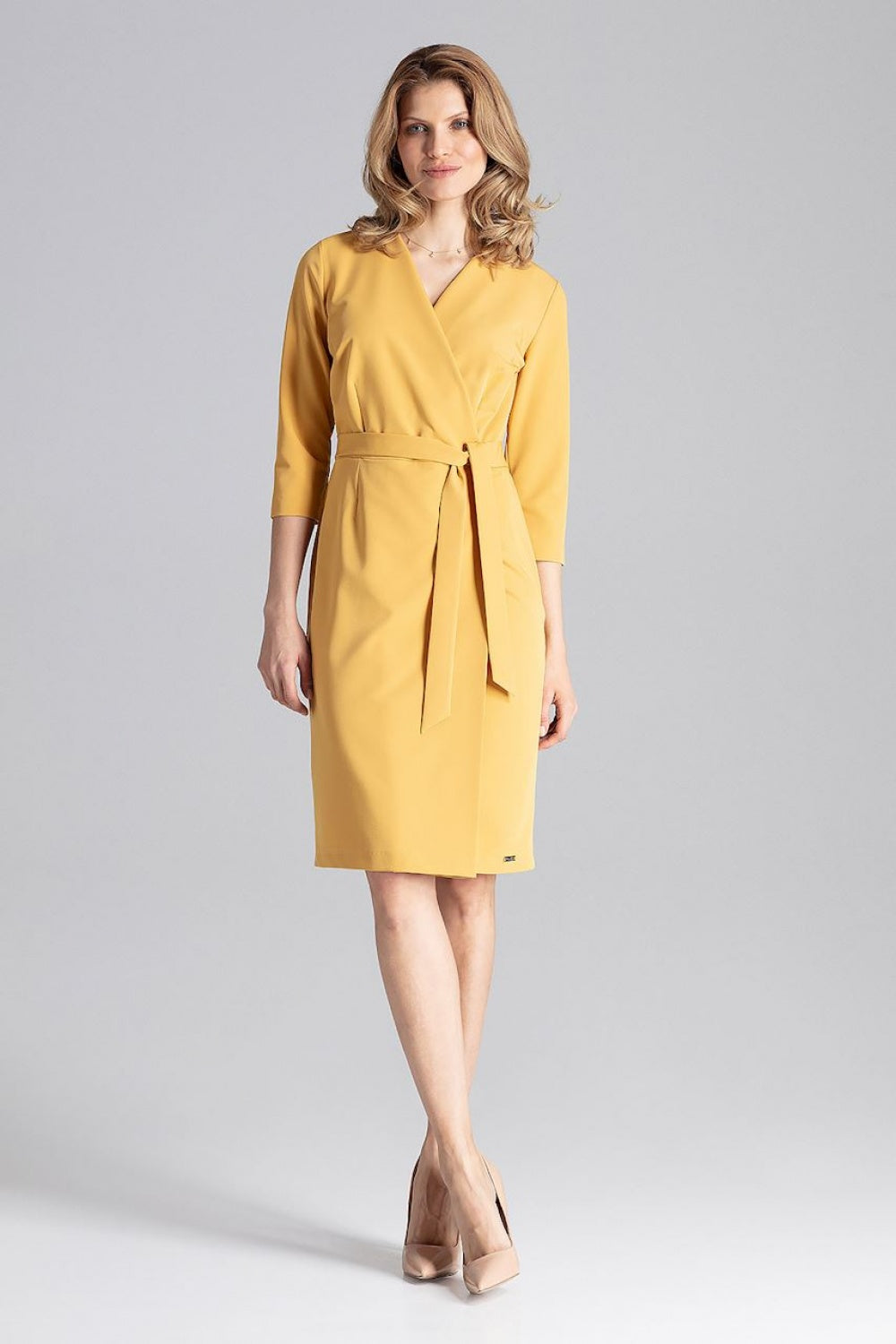 Figl Mustard Wrap Dress