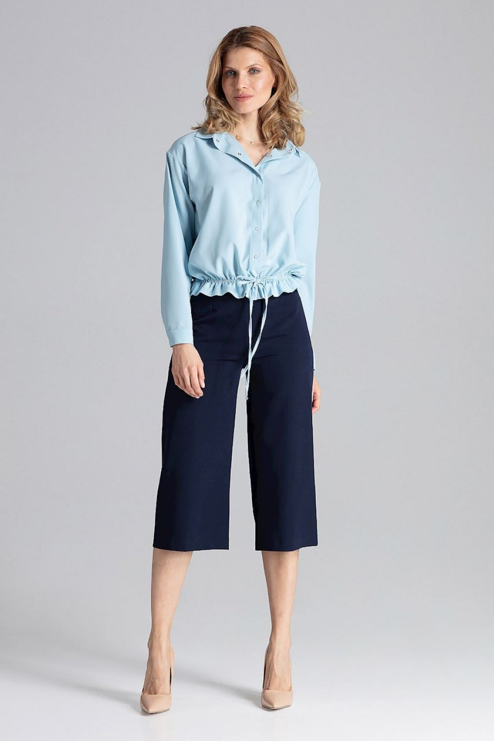 Figl Sky Blue Long Sleeve Top