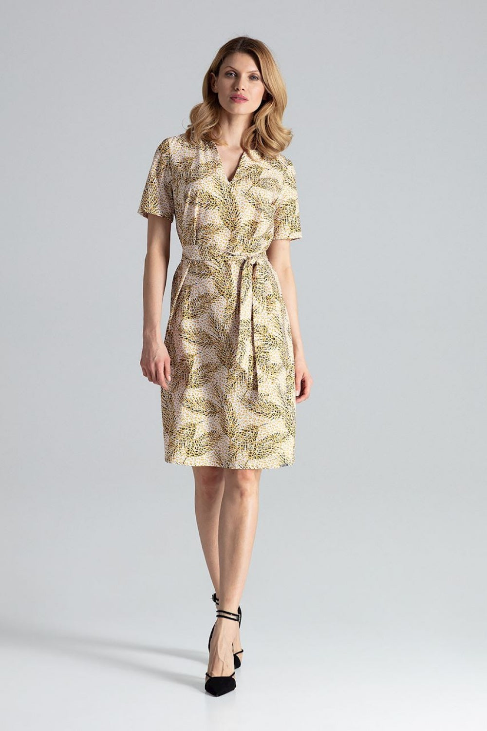 Figl Patterned Short Sleeve Dress