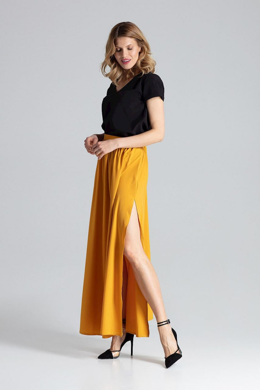 Figl Mustard Maxi Skirt - view 4