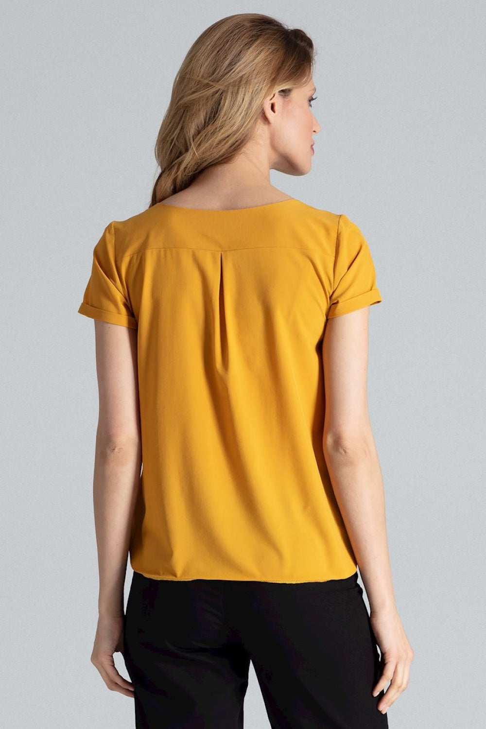 Figl Mustard Pleated Blouse - view 3
