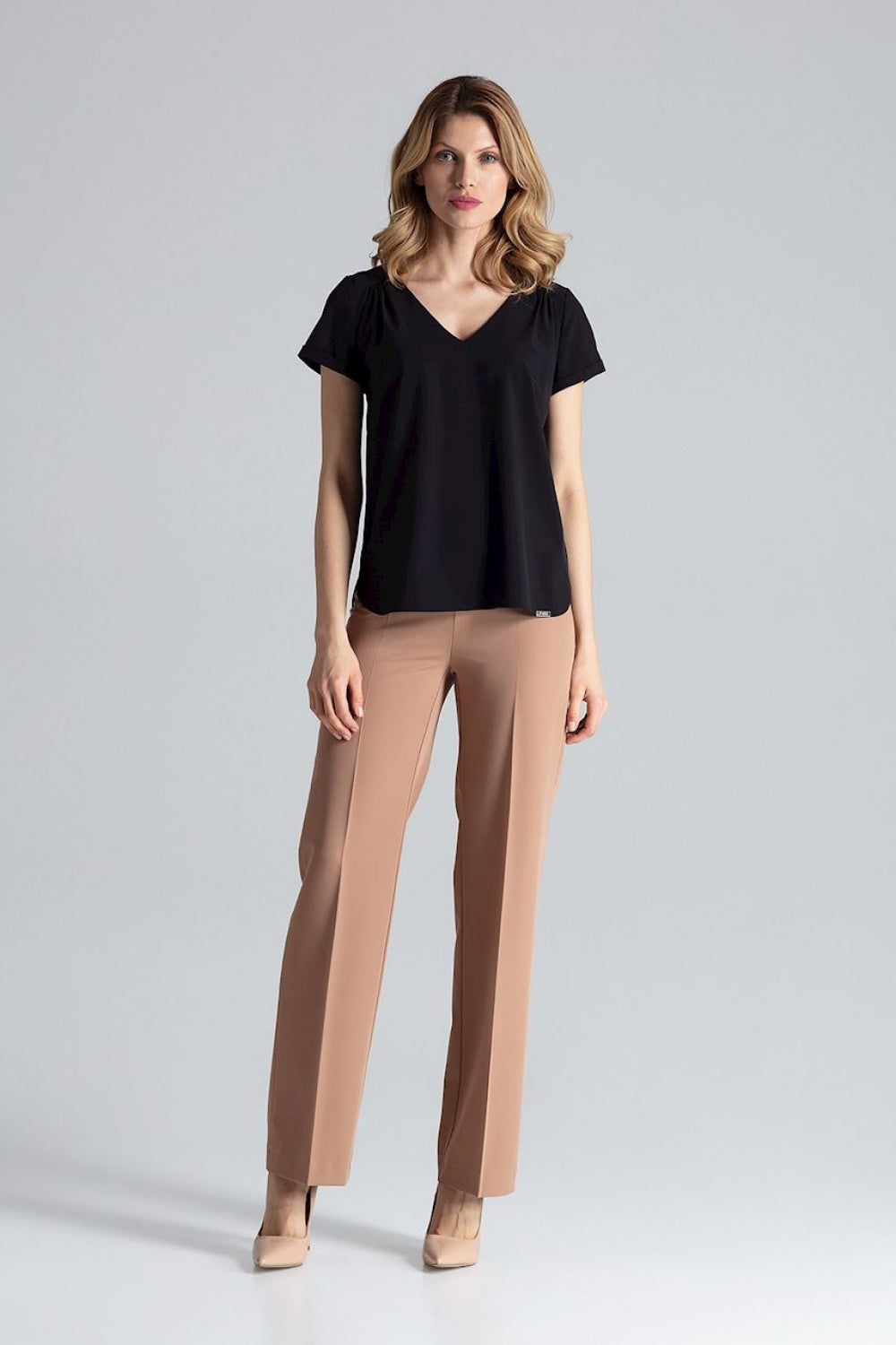 Figl Black Polyester Pleated Blouse - view 2