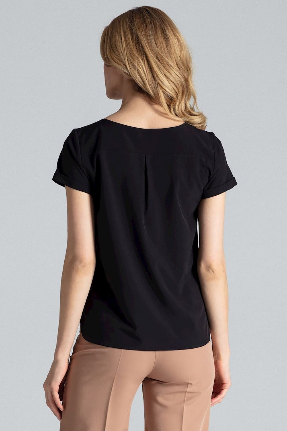 Figl Black Polyester Pleated Blouse - view 3