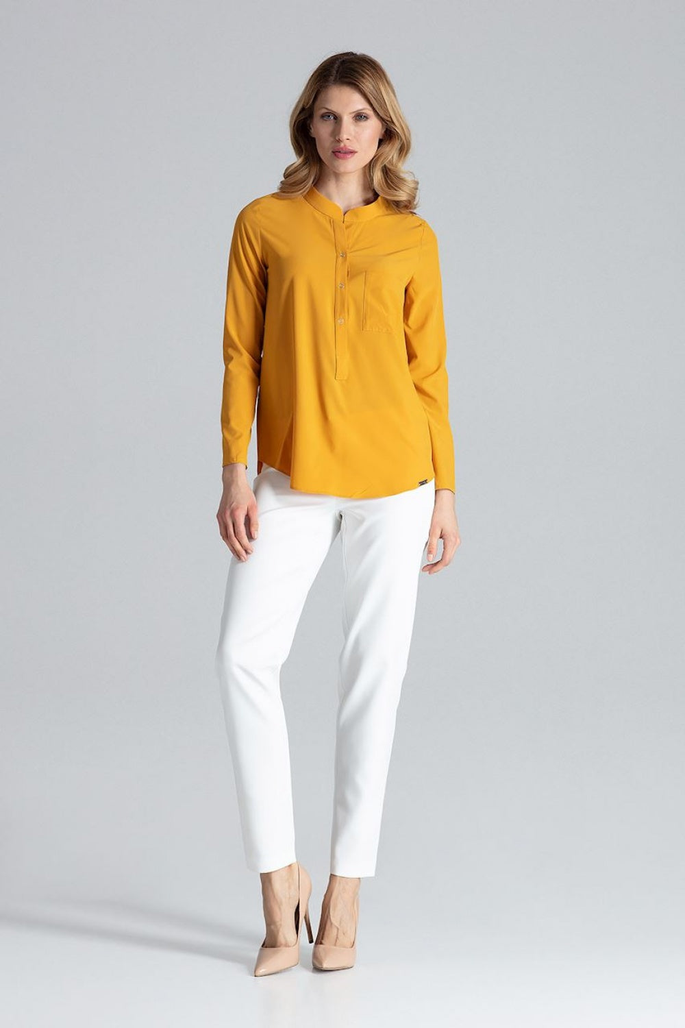 Figl Mustard Long Sleeve Blouse - view 2