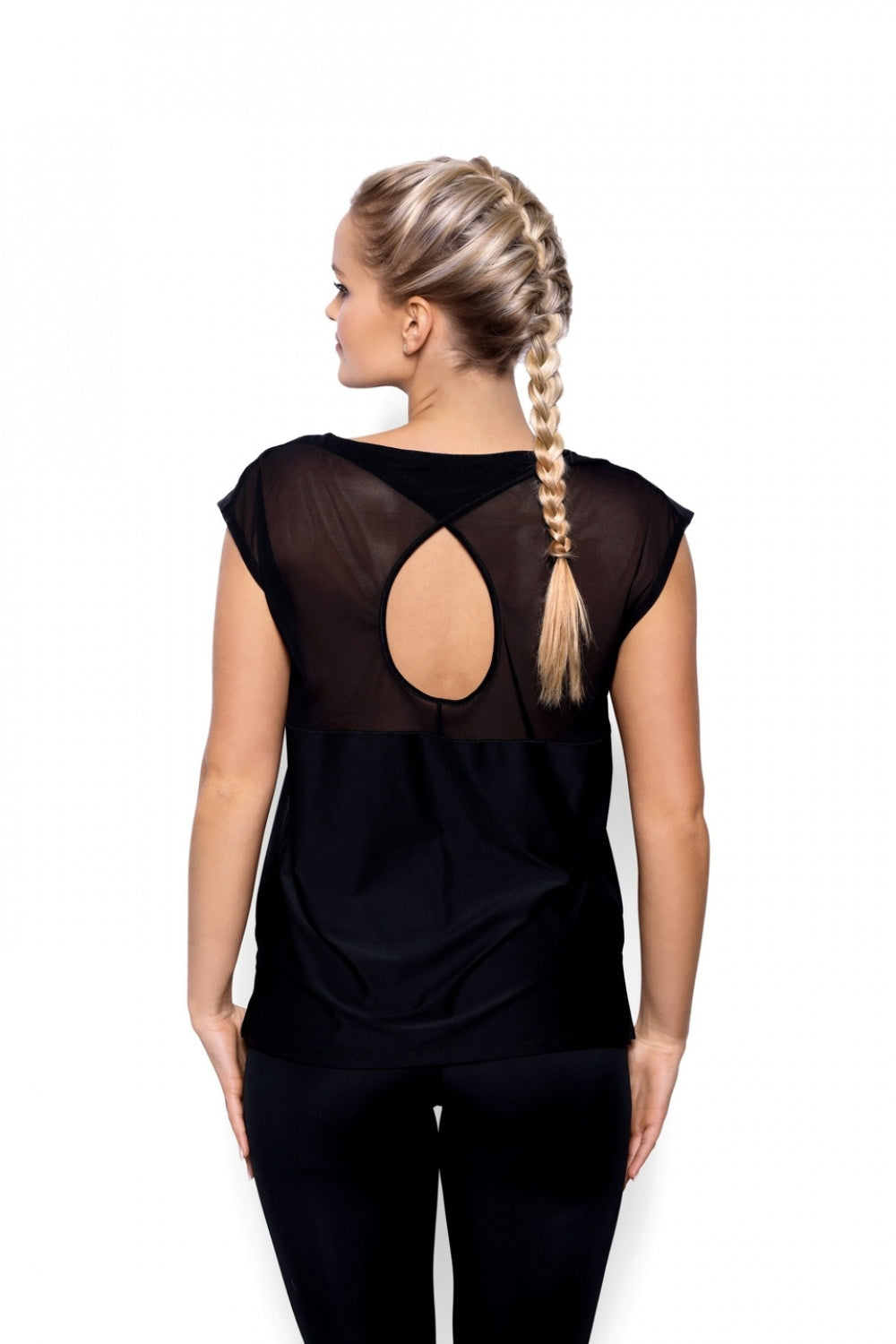 Eldar Fit Aida Black Mesh Short Sleeve Blouse - view 2