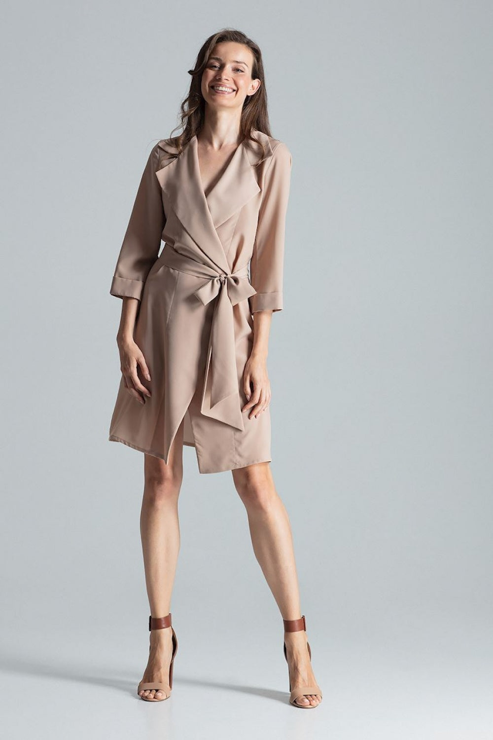 Figl Beige Collared Dress