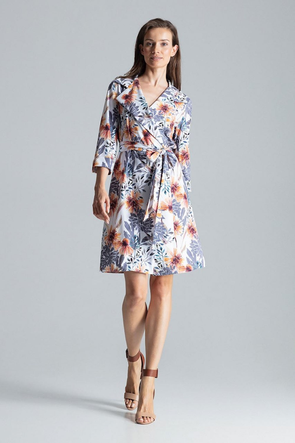 Figl Patterned Collared Dress