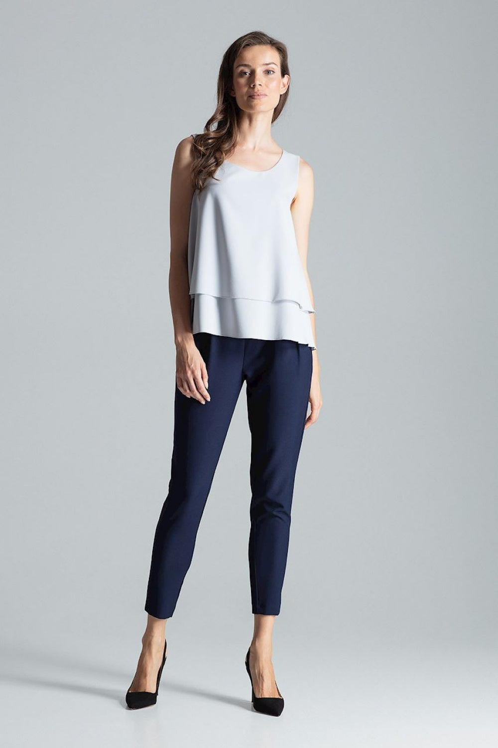 Figl Grey Flared Sleeveless Blouse - view 4