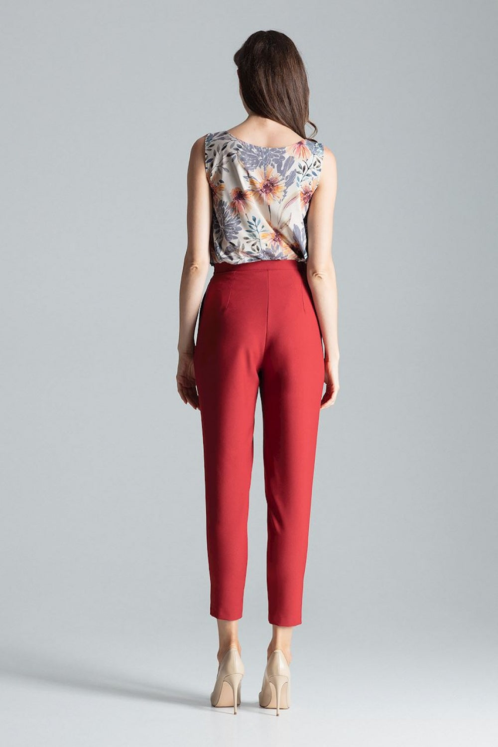 Figl Burgundy Pleated Trousers - view 3