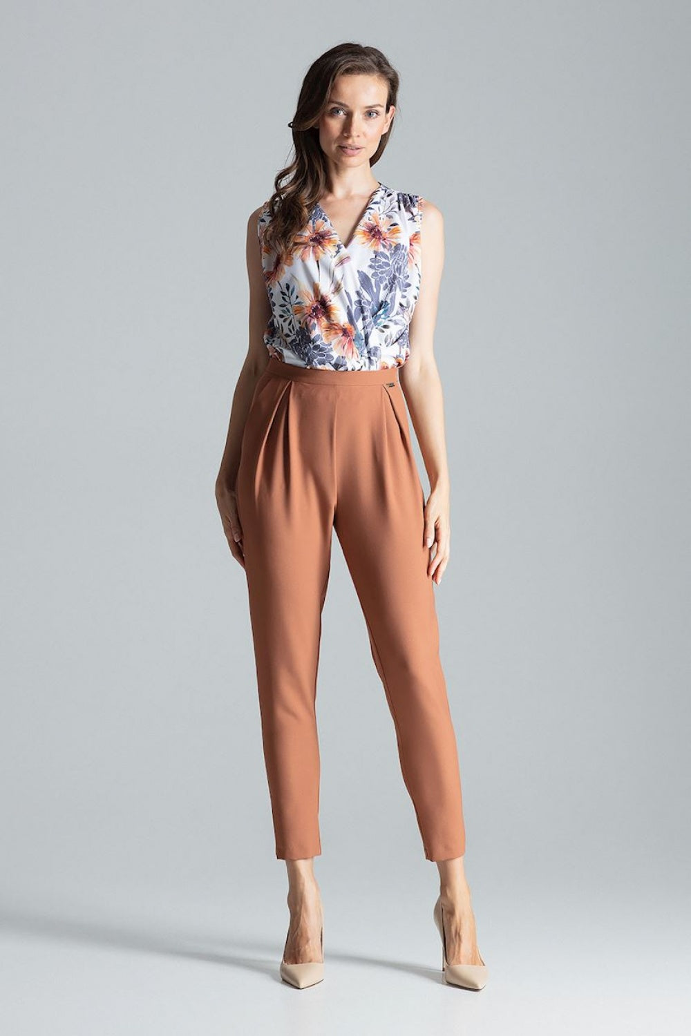Figl Brown Pleated Trousers