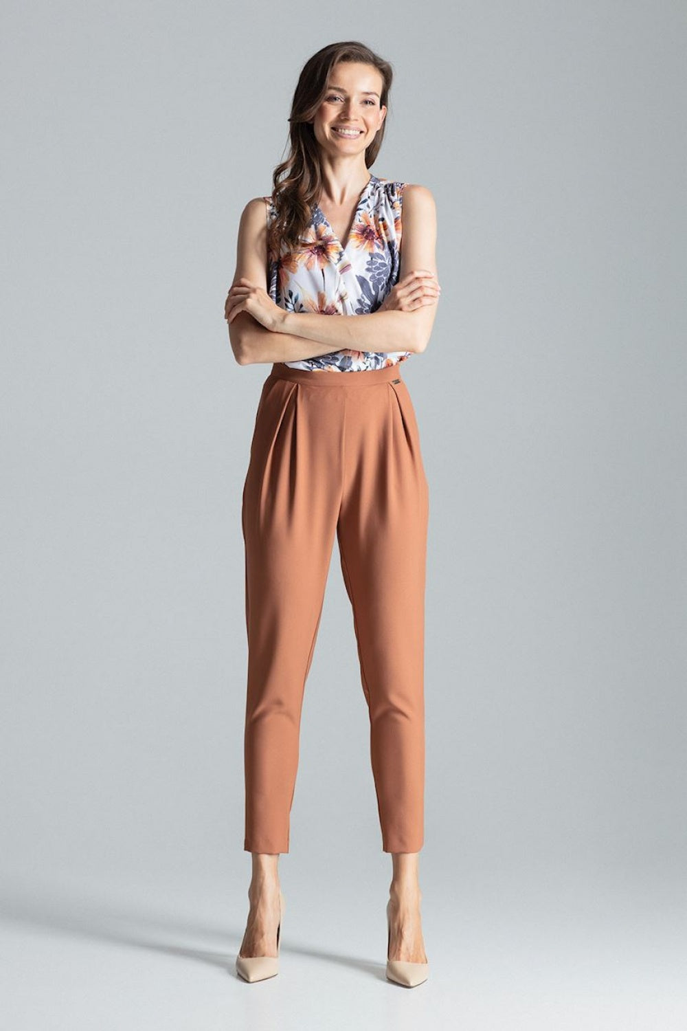 Figl Brown Pleated Trousers - view 4