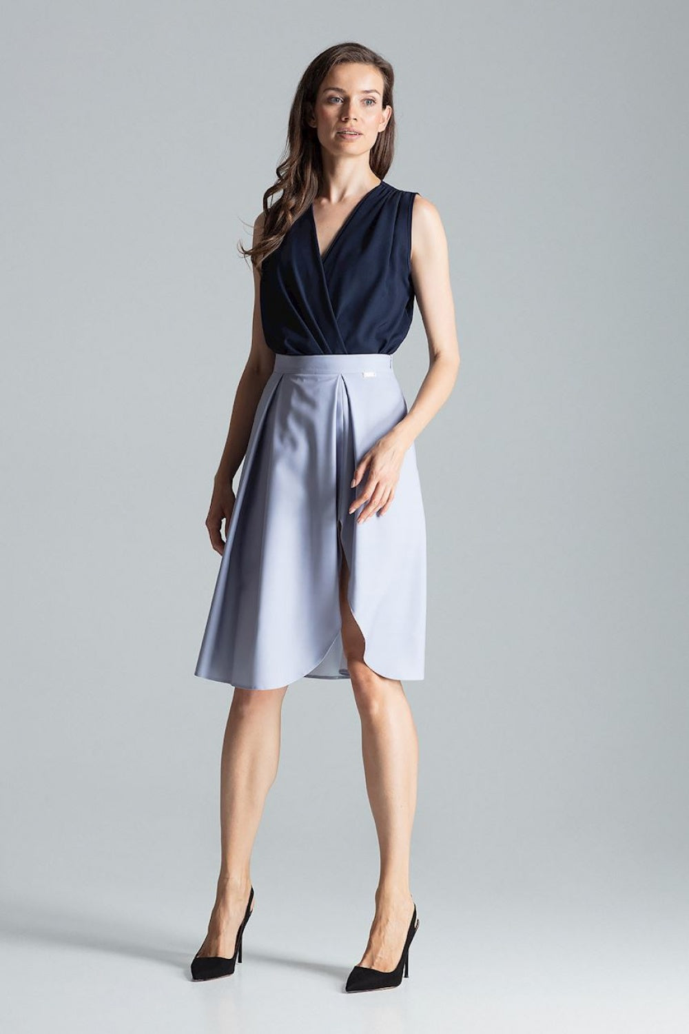 Figl Grey Pleated Midi Skirt - view 4