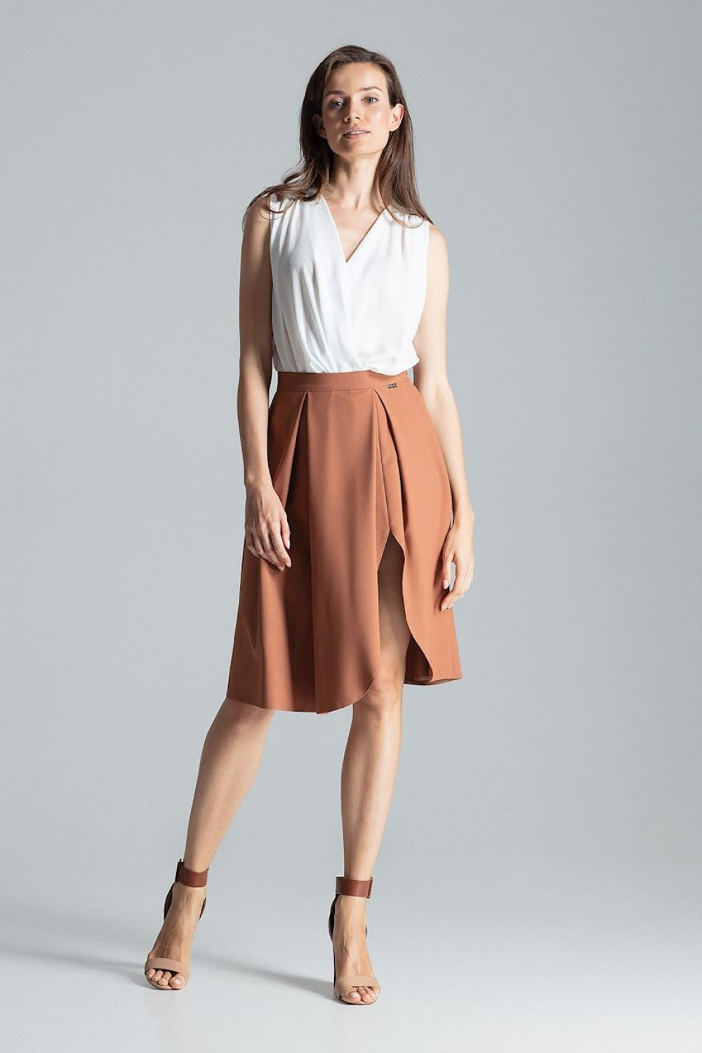 Figl Brown Midi Skirt