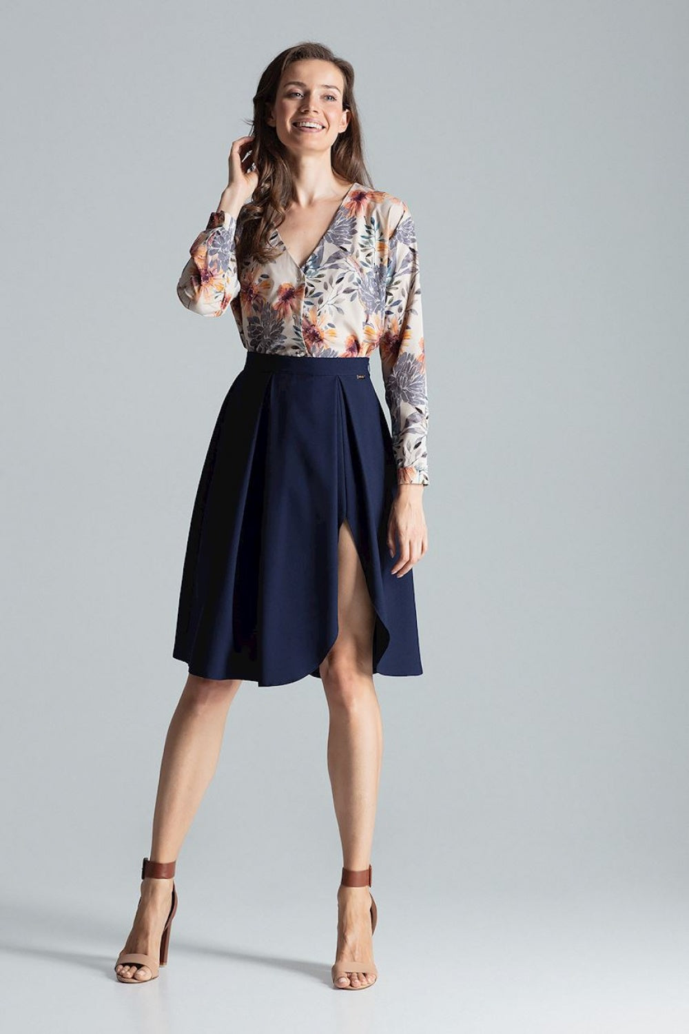 Figl Navy Asymmetric Midi Skirt - view 2