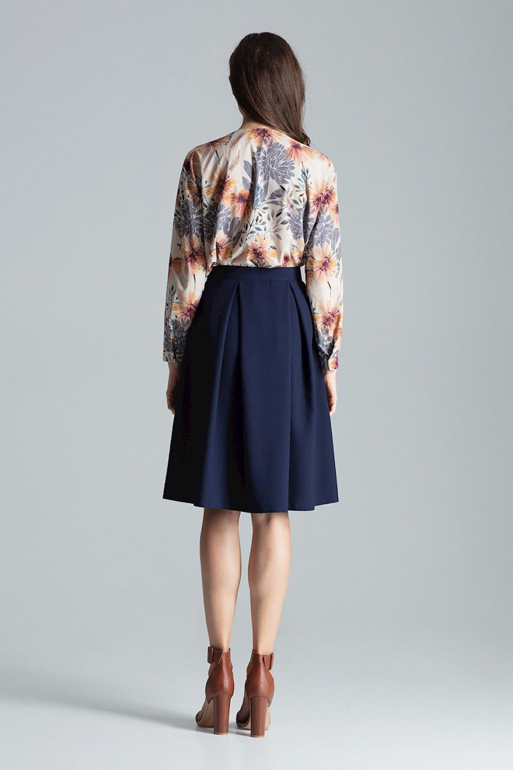 Figl Navy Asymmetric Midi Skirt - view 3