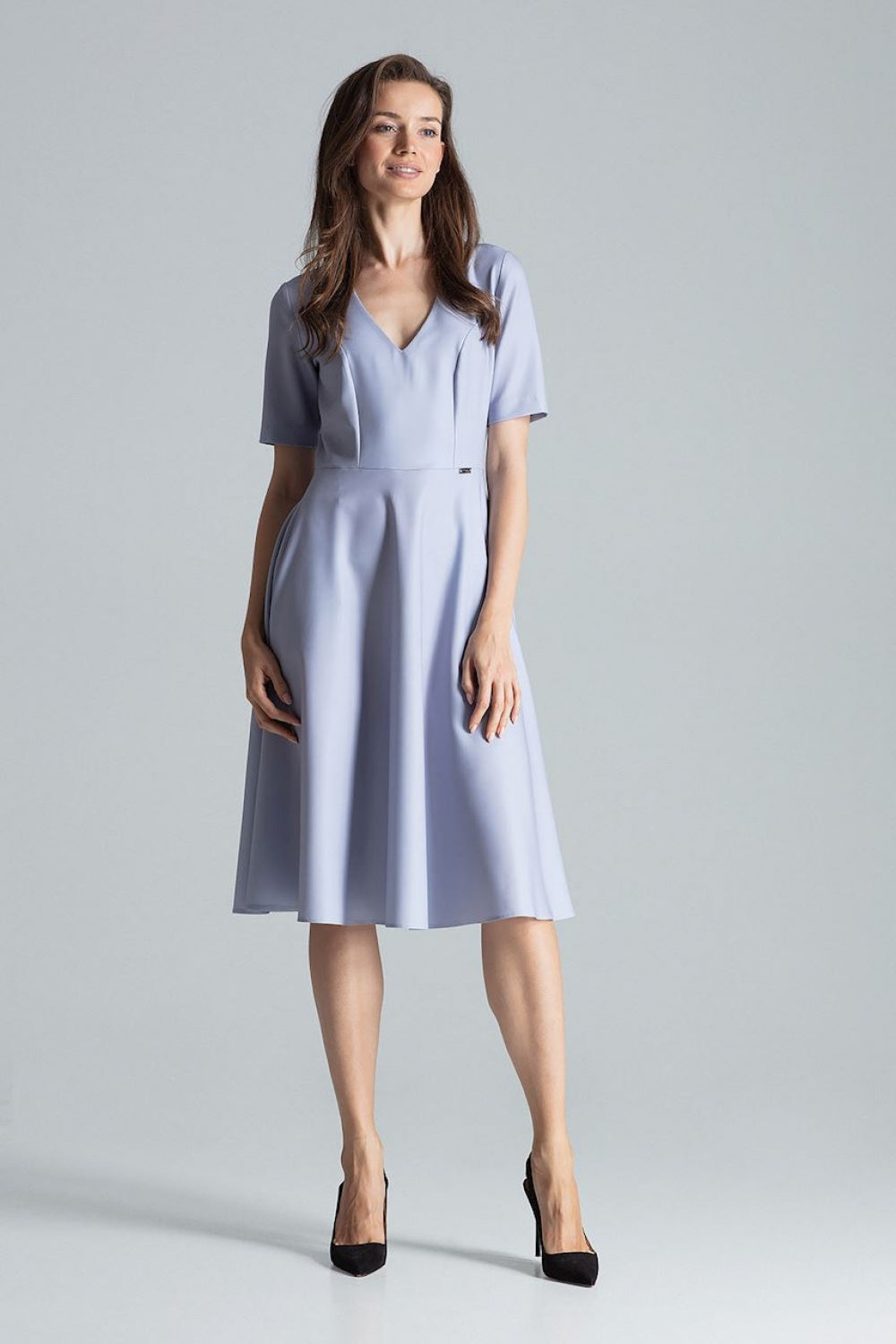 Figl Grey Midi Flared Dress
