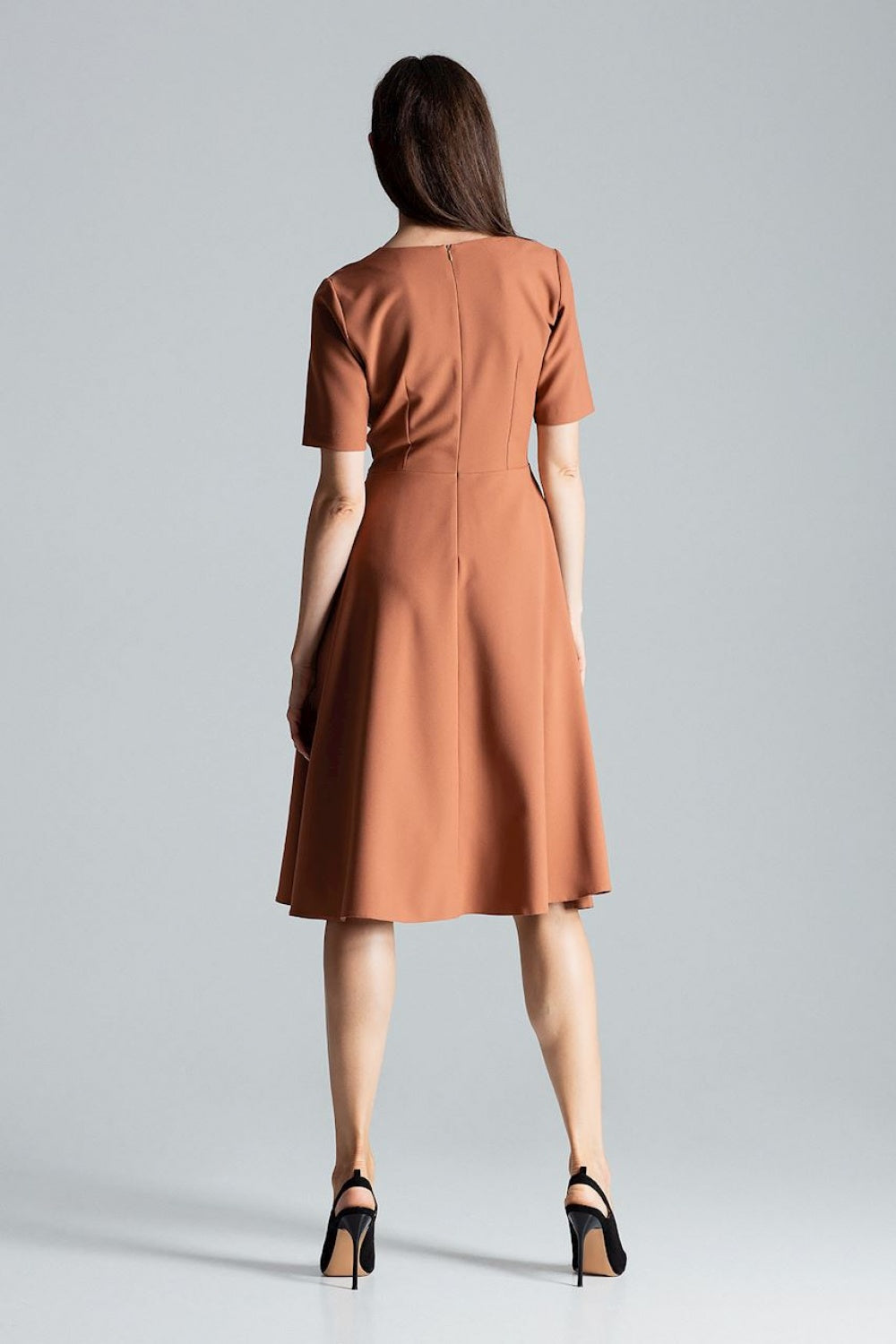 Figl Brown Midi Flared Dress - view 3