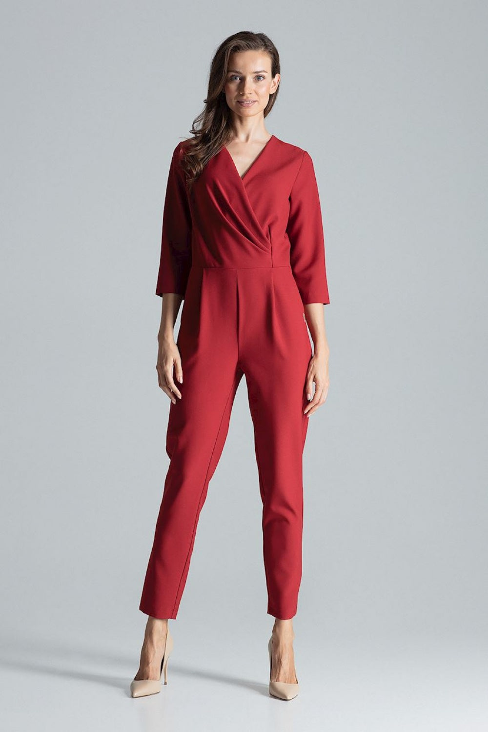 Figl Burgundy Wrap Jumpsuit