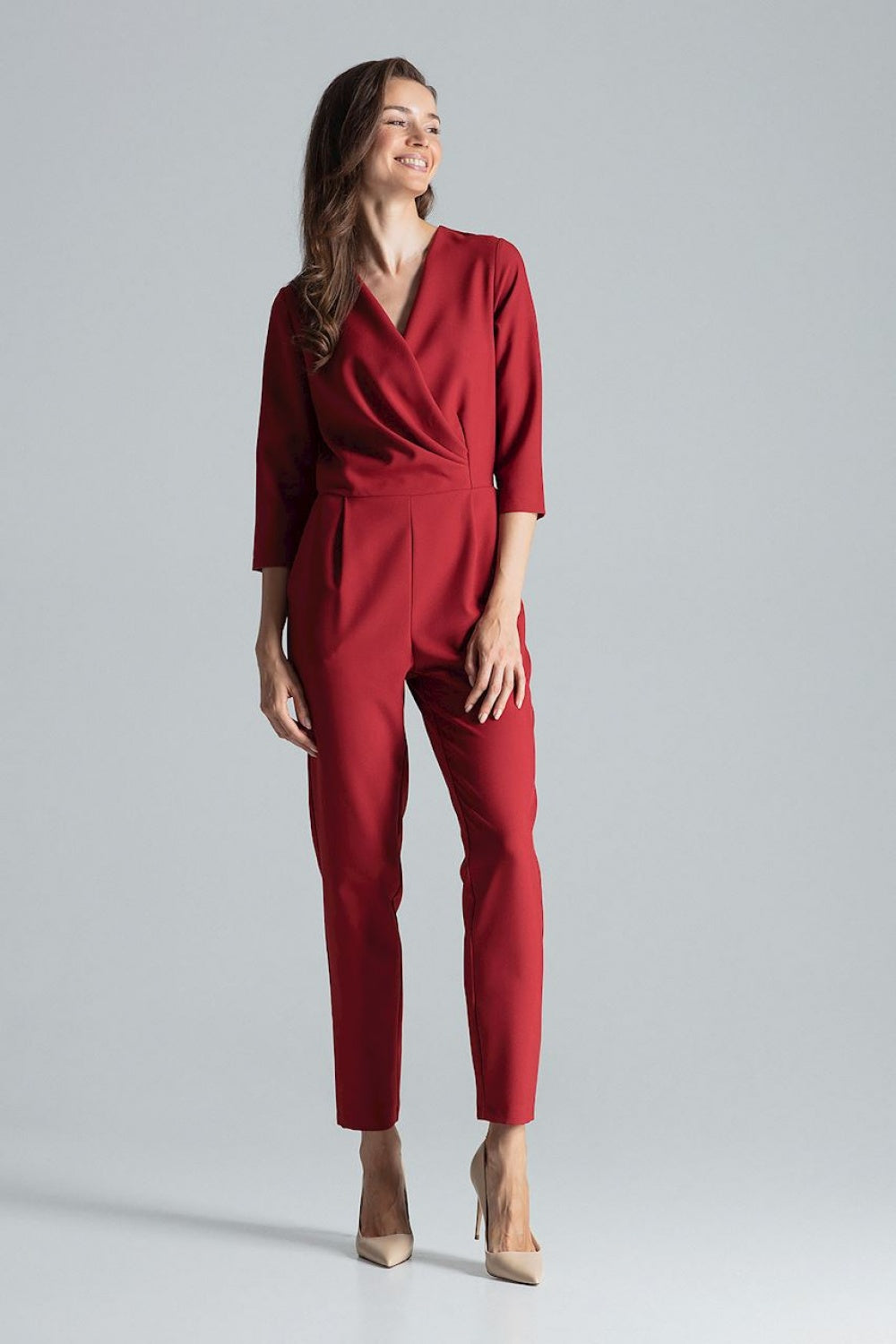 Figl Burgundy Wrap Jumpsuit - view 2