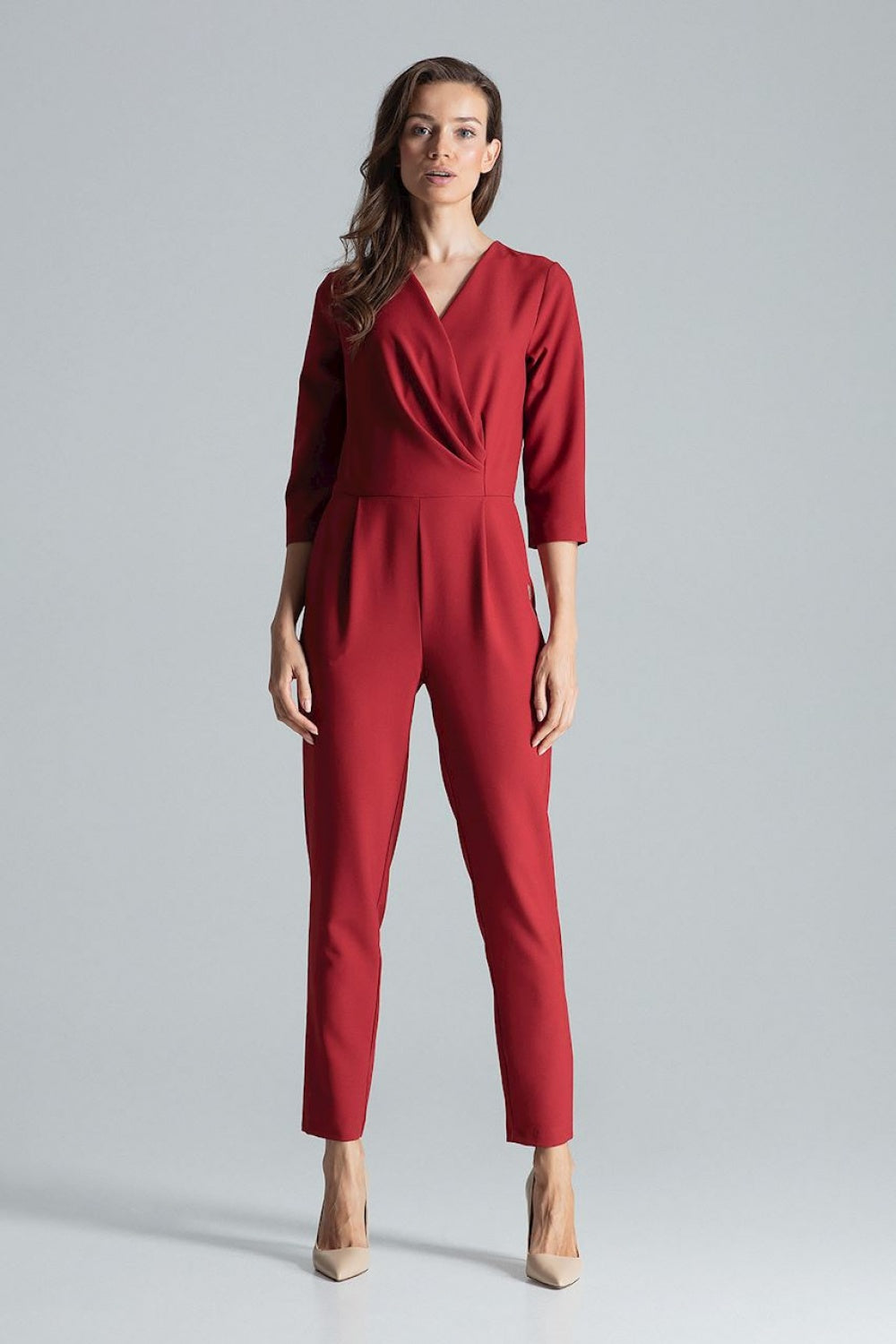 Figl Burgundy Wrap Jumpsuit - view 4