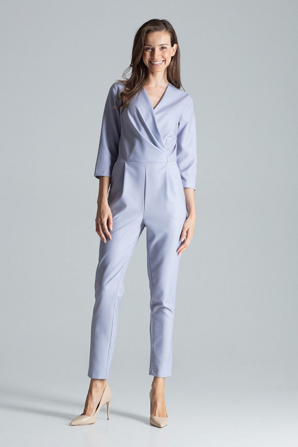 Figl Grey Polyester Wrap Jumpsuit - view 2