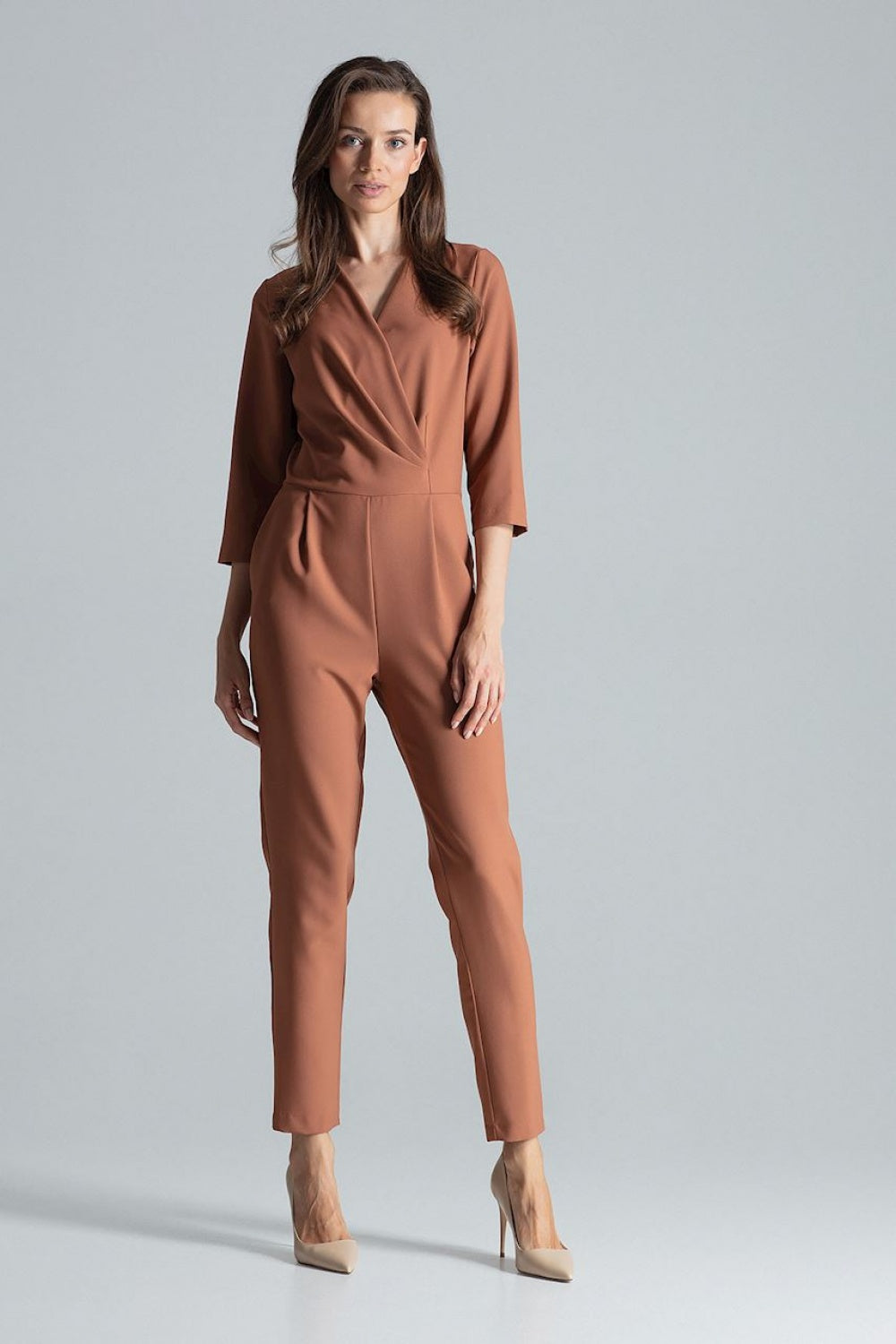 Figl Brown Wrap Jumpsuit