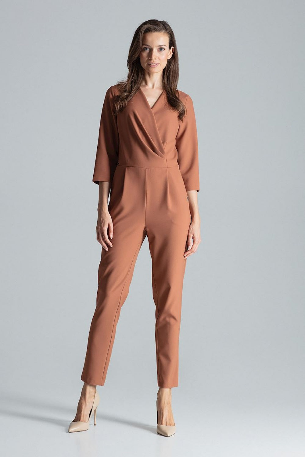 Figl Brown Wrap Jumpsuit - view 2