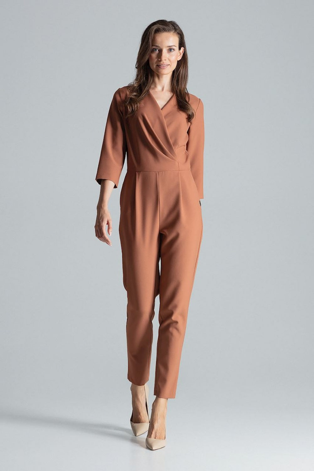 Figl Brown Wrap Jumpsuit - view 4