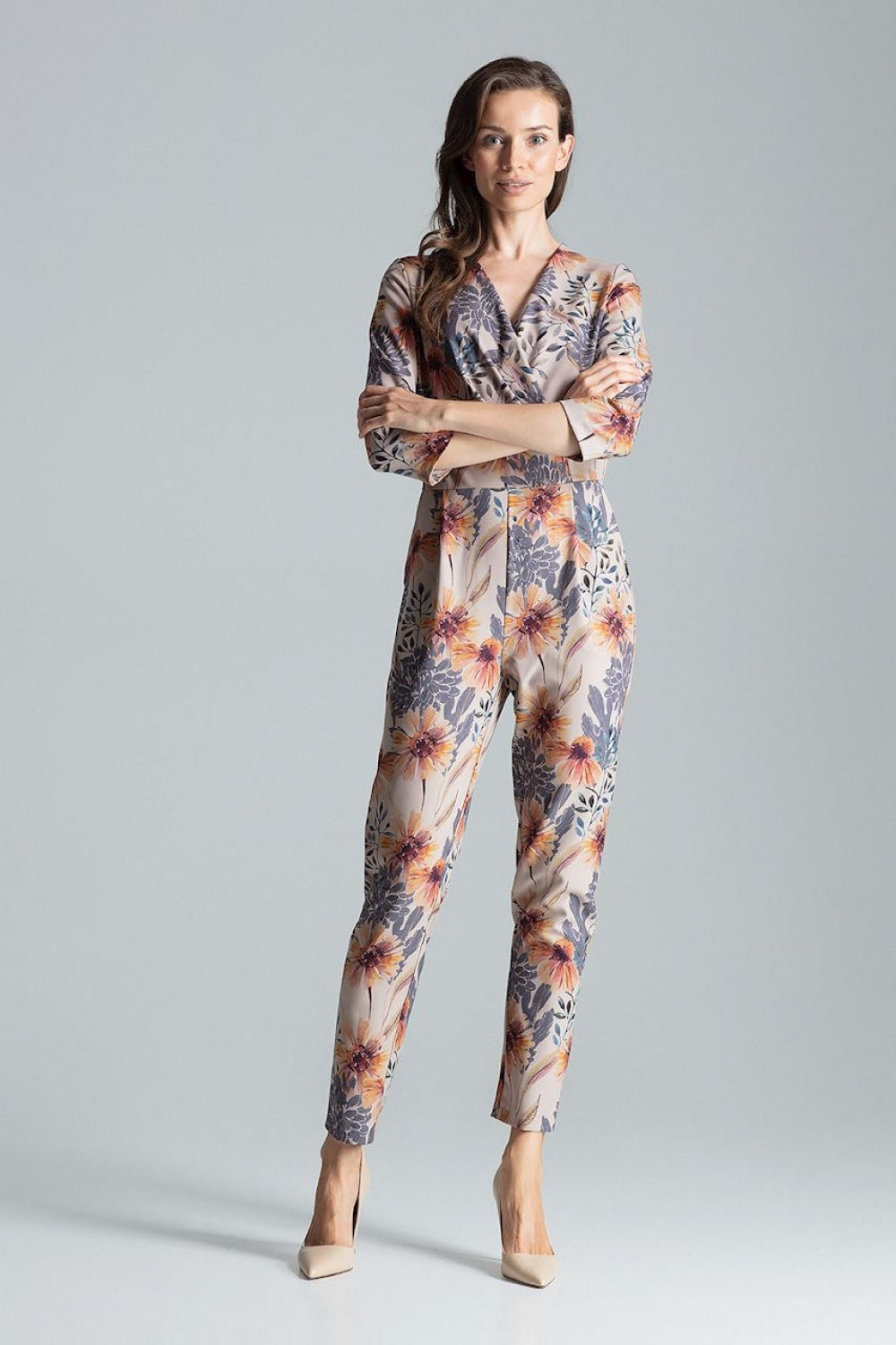 Figl Patterned Wrap Jumpsuit
