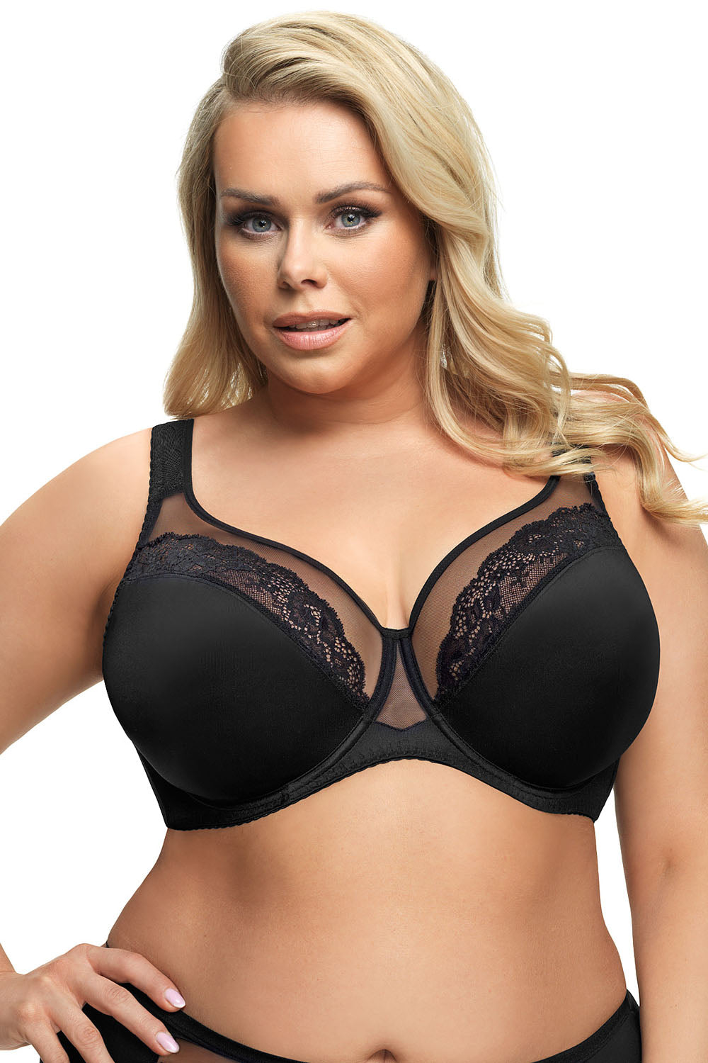 Gorsenia Lingerie Luisse Black Lace Underwired Soft Bra