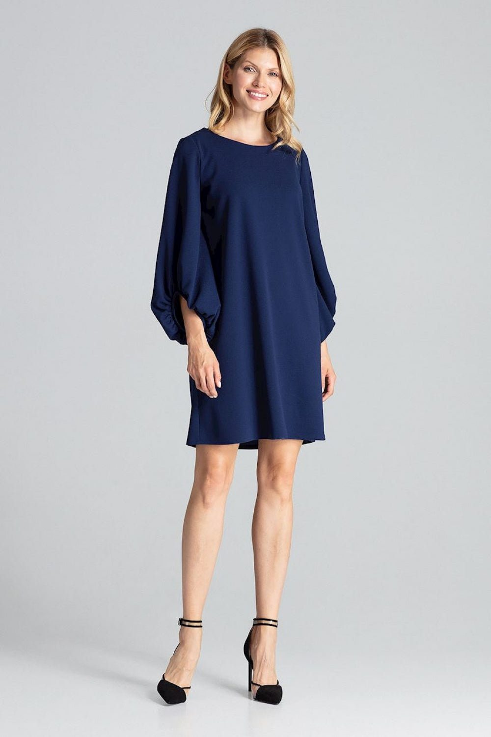 Figl Navy Midi A-Line Dress
