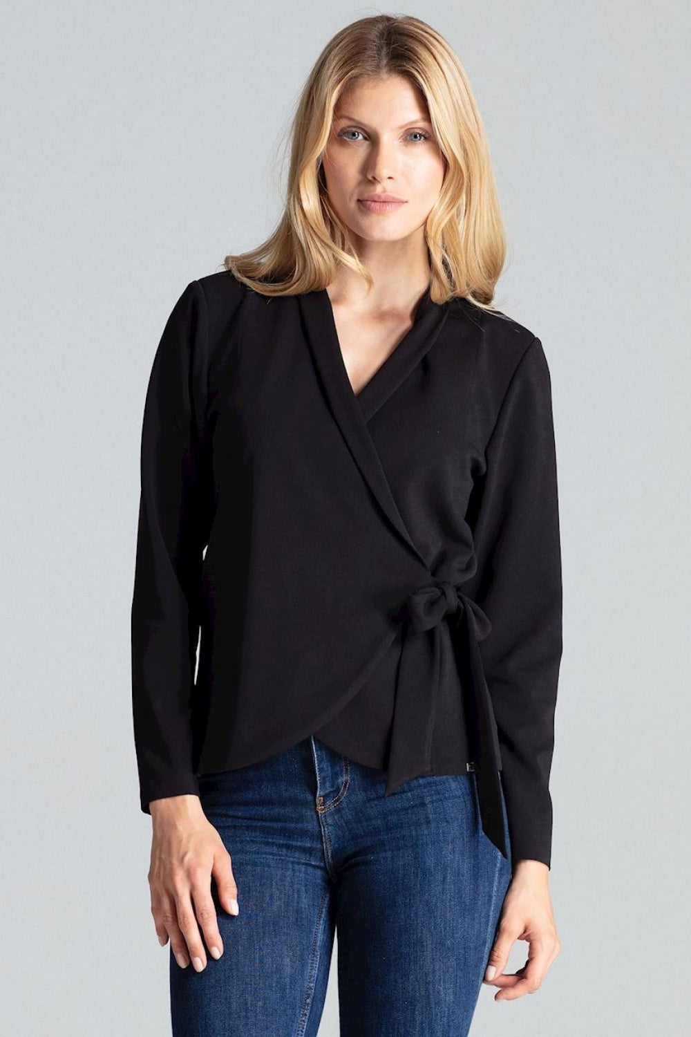 Figl Black Loose Fit Long Sleeve Blouse