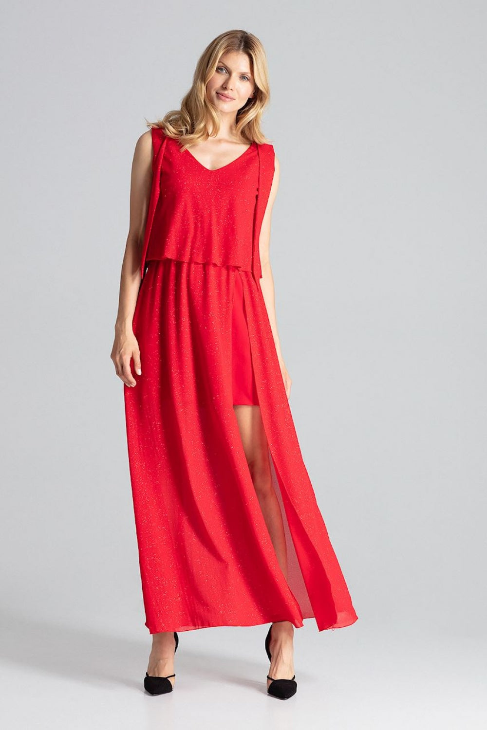 Figl Red Bodycon Sleeveless Cocktail Dress - view 2