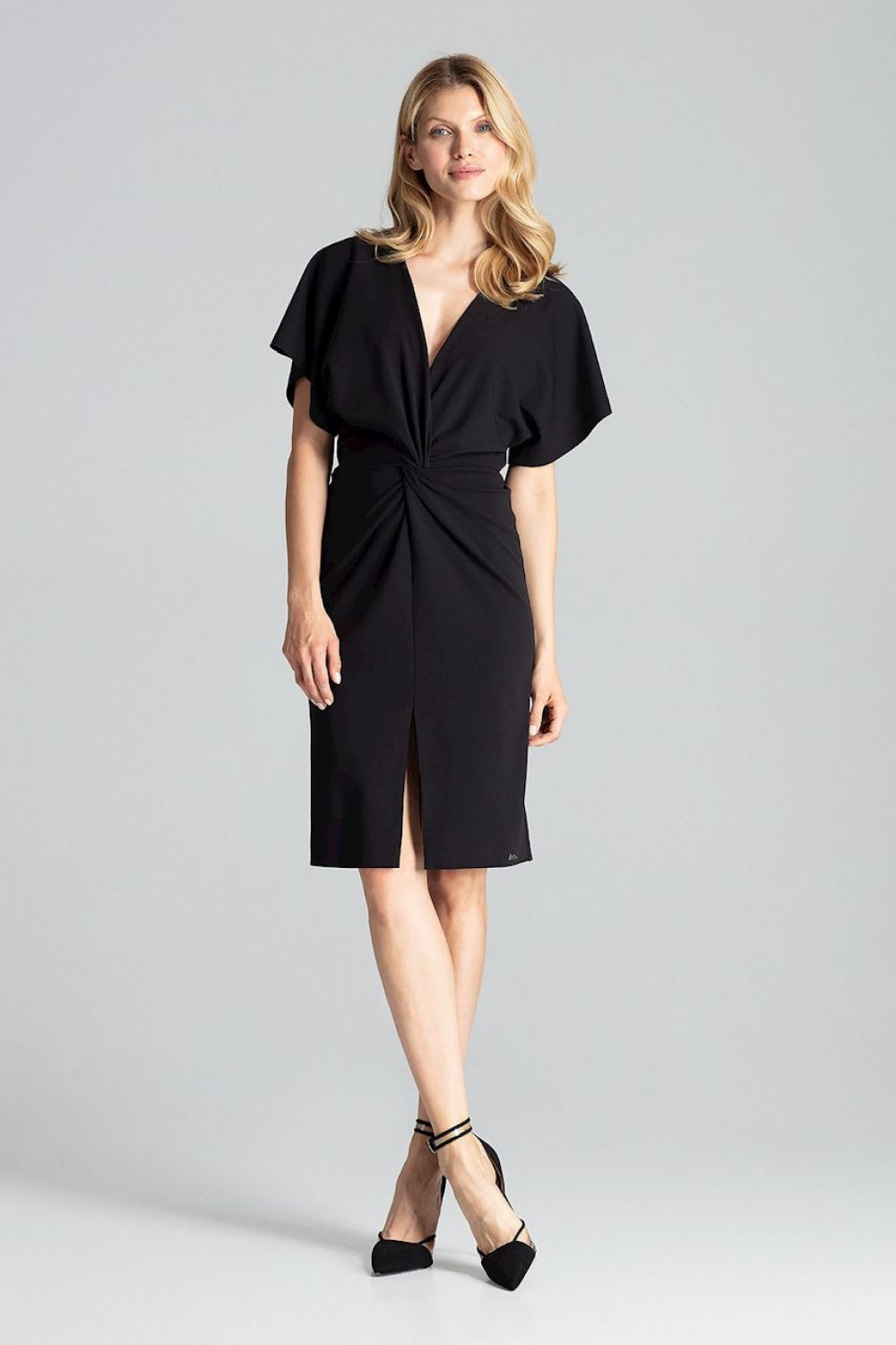 Figl Black Midi Wrap Dress