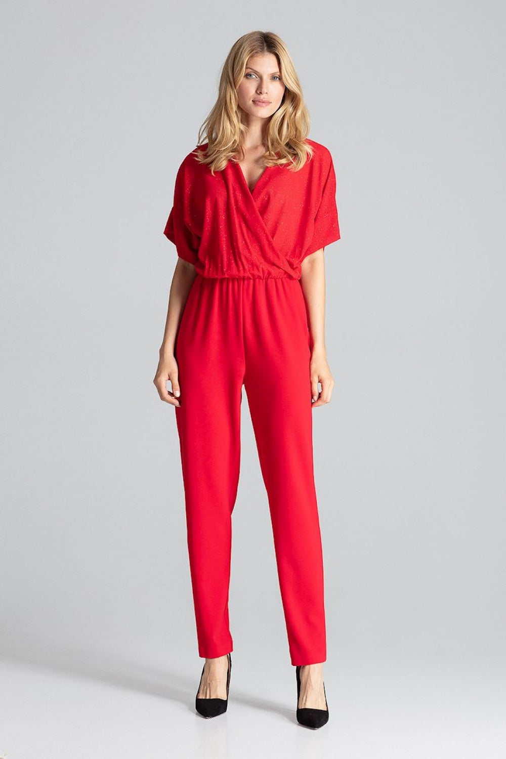 Figl Red Wrap Jumpsuit