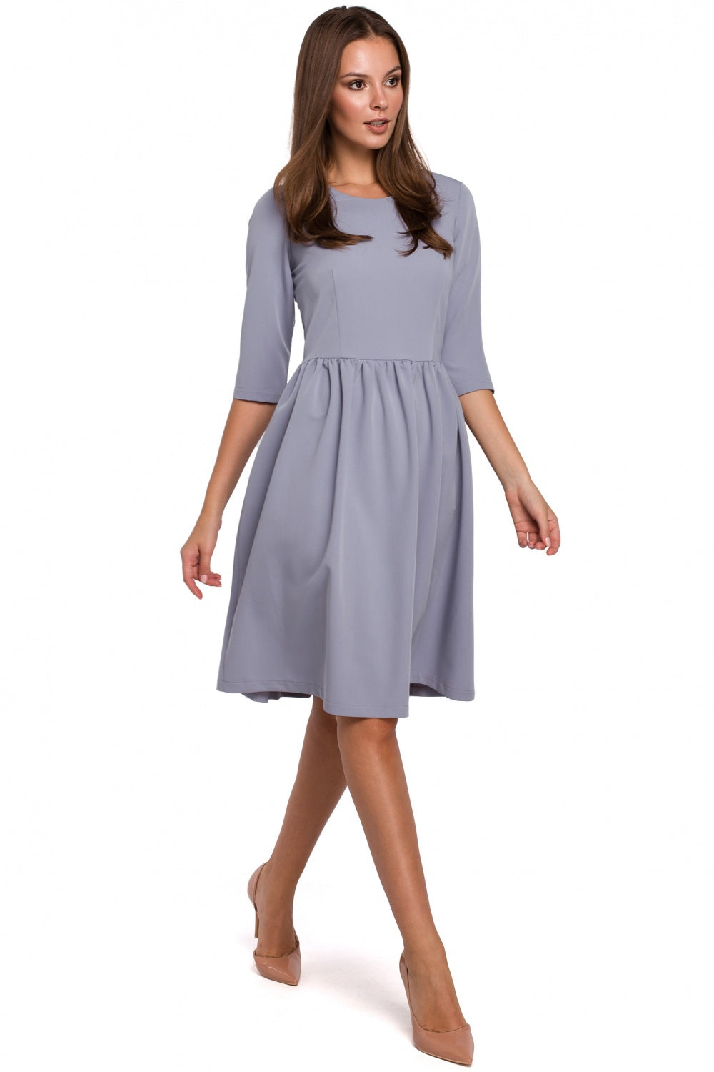 Makover Dove Grey Midi Bodycon Dress